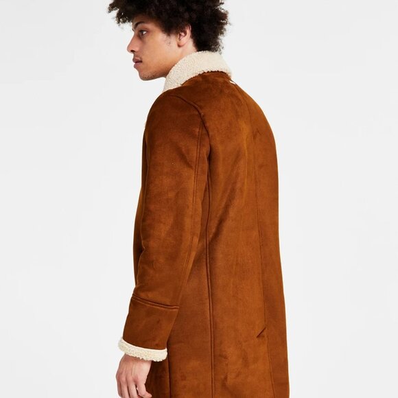 Guess Tan and Cream Double-Breasted Pea Coat - Picture 6 of 6